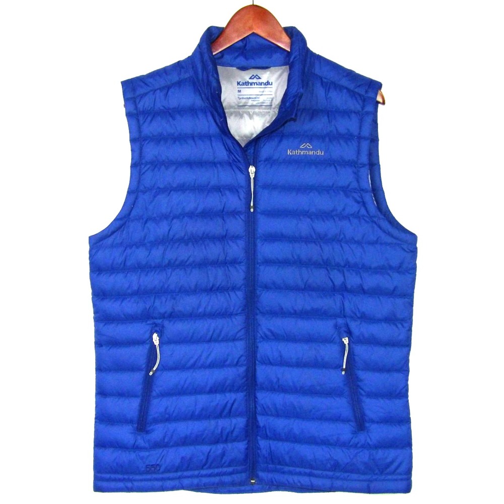 Kathmandu Zip-Up Blue 550 Duck Down Packable Vest Jacket Men's Medium
